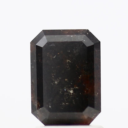 1.83 Carat 7.90 MM Fancy Black Emerald Cut Salt and Pepper Diamond