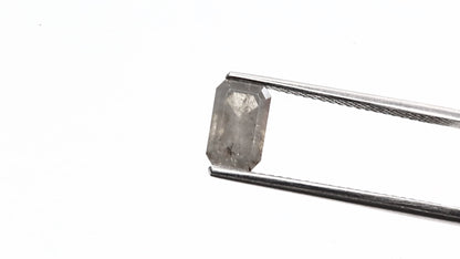 1.25 Carat 7.6 MM Fancy Gray Emerald Cut Salt and Pepper Diamond