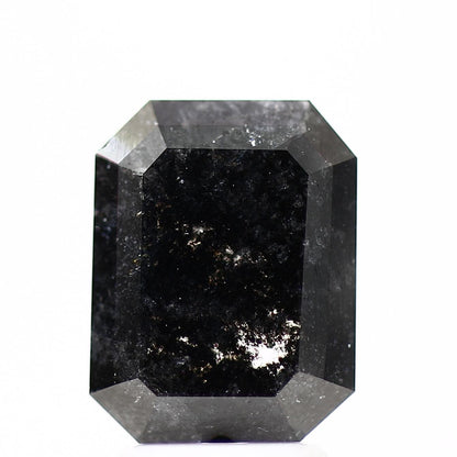 2.41 Carat 9.8 MM Natural Fancy Black Emerald Salt and Pepper Diamond