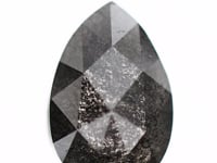 1.43 Carat Natural Fancy Rose Cut Pear Gray Black Diamond SDM964