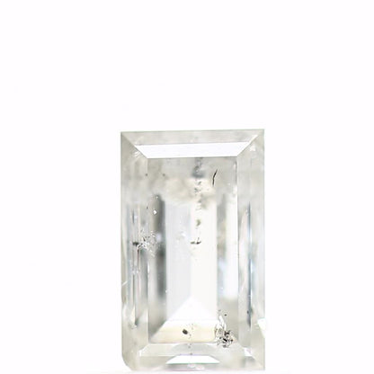 0.70 Carat 6.32 MM Natural White Baguette Cut Salt and Pepper Diamond