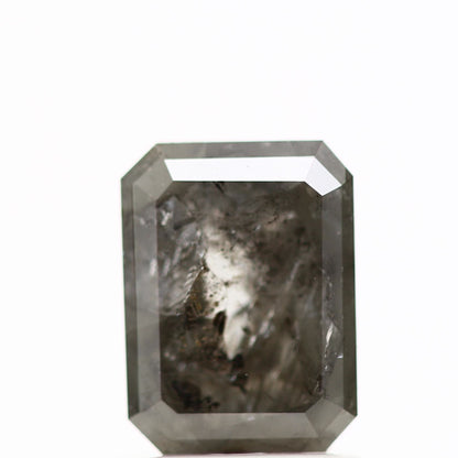 1.18 Carat 6.86 MM Emerald Gray Salt and Pepper Natural Diamond