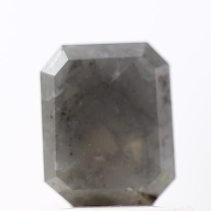 0.53 Carat 5.1 MM Rustic Gray Emerald Cut Salt and Pepper Diamond