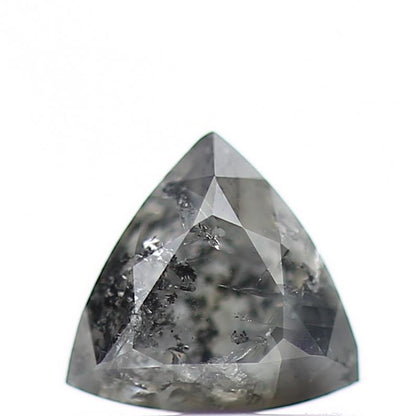 0.76 Carat 5.2 MM Natural Gray Trillion Cut Salt and Pepper Diamond