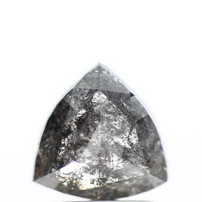 1.75 Carat 7.9 MM Natural Gray Trillion Cut Salt and Pepper Diamond