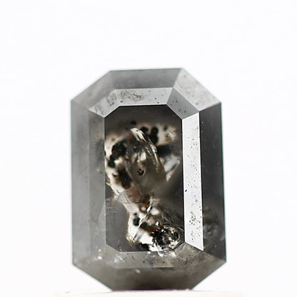 1.06 Carat 6.60 MM Natural Gray Emerald Cut Salt and Pepper Diamond