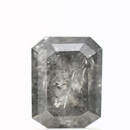 1.01 Carat 6.88 MM Natural Gray Emerald Cut Salt and Pepper Diamond