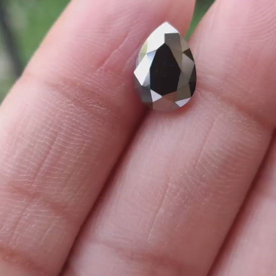 pear black diamond for engagement ring