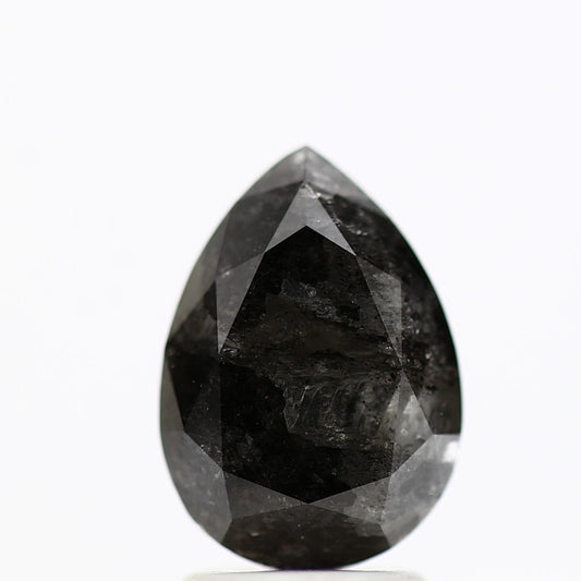 2.64 Carat Natural Black Salt and Pepper Pear Diamond sd11207