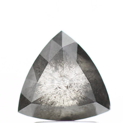 1.79 Carat 7.6 MM Natural Fancy Gray Trillion Salt and Pepper Diamond