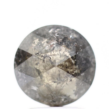 1.92 Carat 8.3 MM Natural Fancy Brown Rose Cut Salt and Pepper Diamond