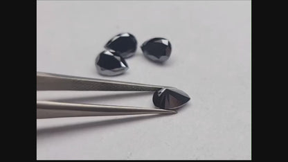 AAA Calibrated Pear Brilliant Cut Natural Fancy Black Diamond Price/Piece