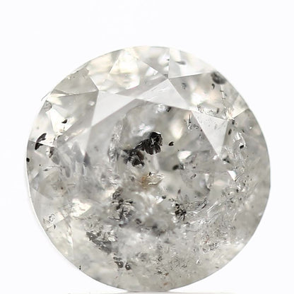 2.25 carat, Round Shape, Salt and Pepper Diamond, Fancy Gray Diamond