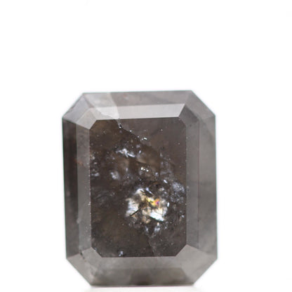 3.23 Carat 9.26 MM Rustic Gray Emerald Salt and Pepper Diamond