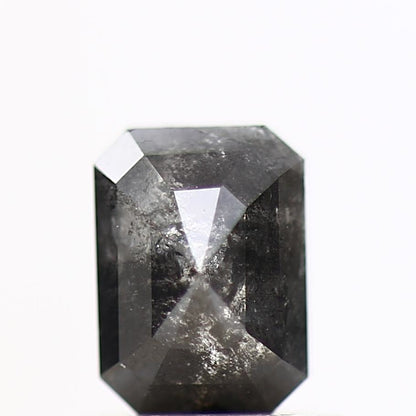 1.06 Carat 6.06 MM Natural Gray Emerald Cut Salt and Pepper Diamond