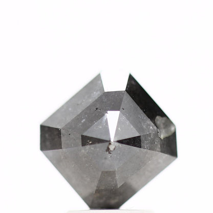 2.93 Carat 7.87 MM Fancy Black Emerald Cut Salt and Pepper Diamond