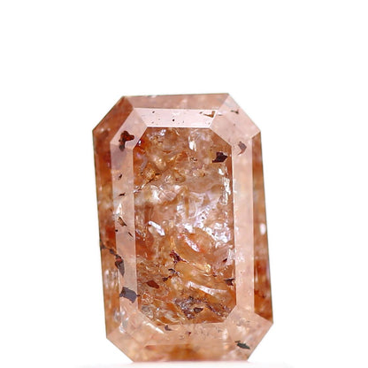 0.79 Carat Fancy Orange Emerald Salt Pepper Diamond For Ring Design