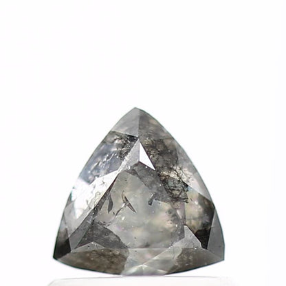 0.76 Carat 5.3 MM Natural Gray Trillion Cut Salt and Pepper Diamond