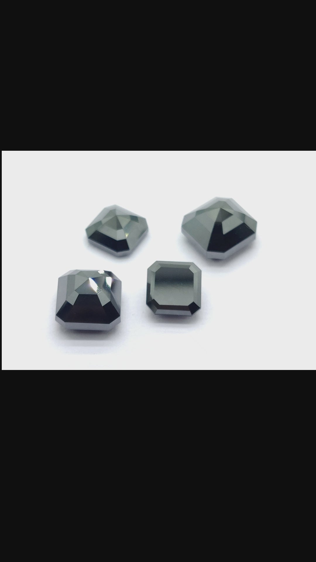 asscher cut black diamond aaa jet black