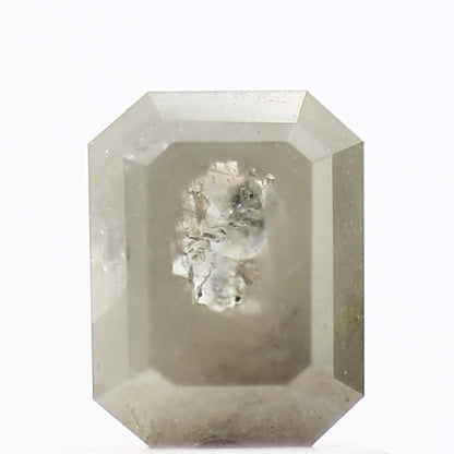 1.01 Carat 5.96 MM Rustic Gray Emerald Cut Salt and Pepper Diamond