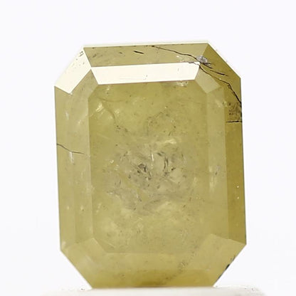 1.08 Carat 6.35 MM Rustic Yellow Emerald Cut Salt and Pepper Diamond