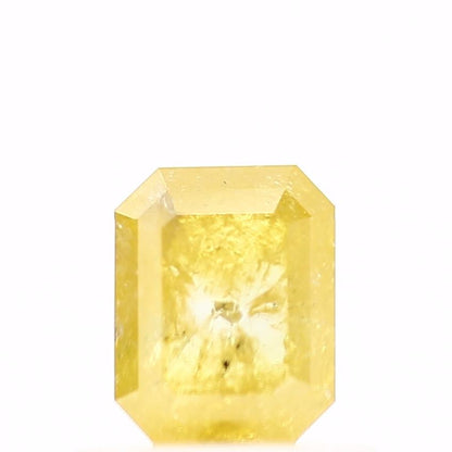 0.58 Carat 5.12 MM Fancy Yellow Emerald Cut Salt and Pepper Diamond