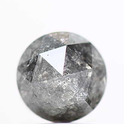 0.73 Carat 5.6 MM Natural Fancy Gray Rose Cut Salt and Pepper Diamond