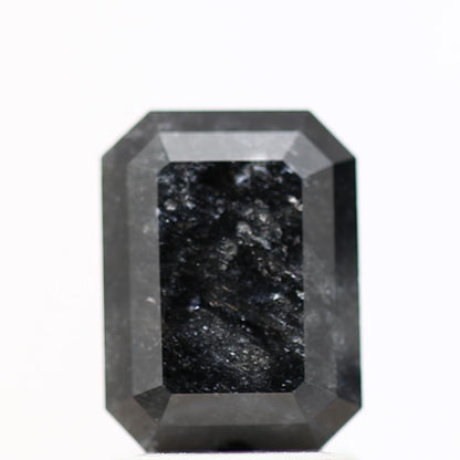 1.84 Carat 8.06 MM Natural Black Emerald Cut Salt and Pepper Diamond