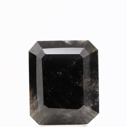 4.51 Carat 9.75 MM Natural Fancy Black Emerald Cut Loose Diamond