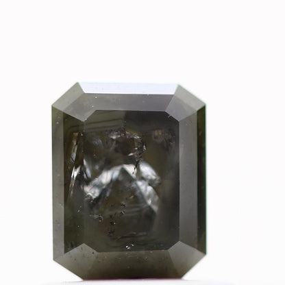 0.84 Carat 5.61 MM Rustic Gray Emerald Shape Diamond For Ring Design