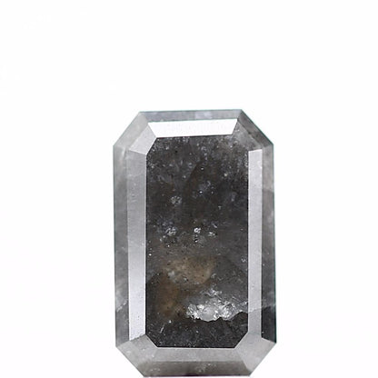 2.78 Carat 10.50 MM Fancy Gray Emerald Cut Salt and Pepper Diamond