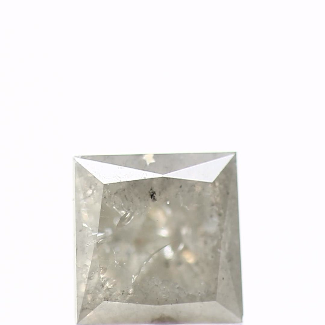 salt and pepper natural diamond princess cut