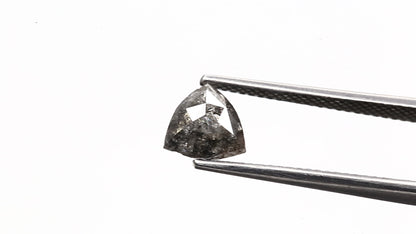 1.75 Carat 7.9 MM Natural Gray Trillion Cut Salt and Pepper Diamond