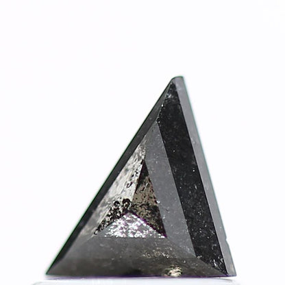 0.45 Carat 6.52 MM Natural Fancy Gray Triangle Salt and Pepper Diamond