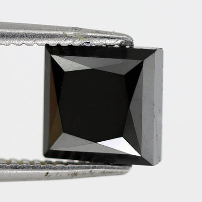 2.25 Carat Princess Cut Ethically Sourced Loose Black Diamond For Making Modern Design Custom Gold Ring - Blackdiamond