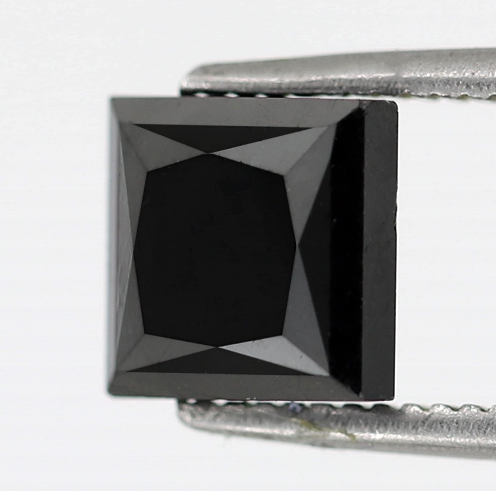 2.25 Carat Princess Cut Ethically Sourced Loose Black Diamond For Making Modern Design Custom Gold Ring - Blackdiamond