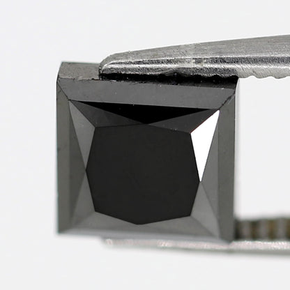 2.25 Carat Princess Cut Ethically Sourced Loose Black Diamond For Making Modern Design Custom Gold Ring - Blackdiamond