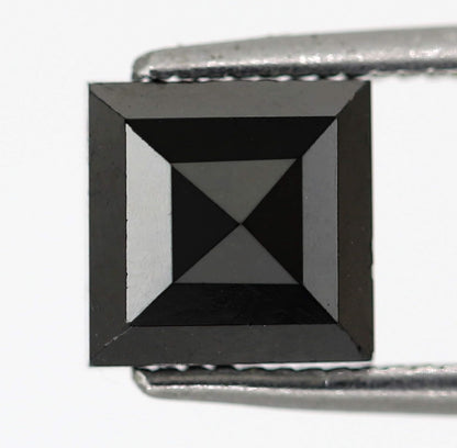 2.25 Carat Princess Cut Ethically Sourced Loose Black Diamond For Making Modern Design Custom Gold Ring - Blackdiamond