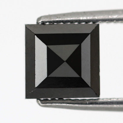 2.25 Carat Princess Cut Ethically Sourced Loose Black Diamond For Making Modern Design Custom Gold Ring - Blackdiamond