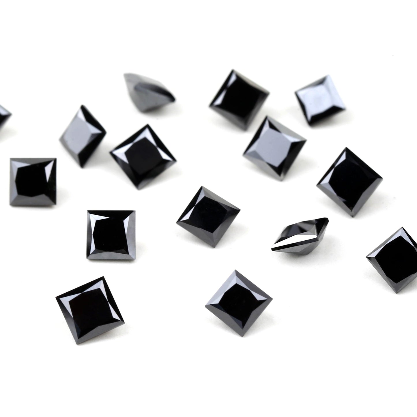 AAA Princess Cut Calibrated Natural Black Diamond For Engagement Ring Price/Piece - Blackdiamond