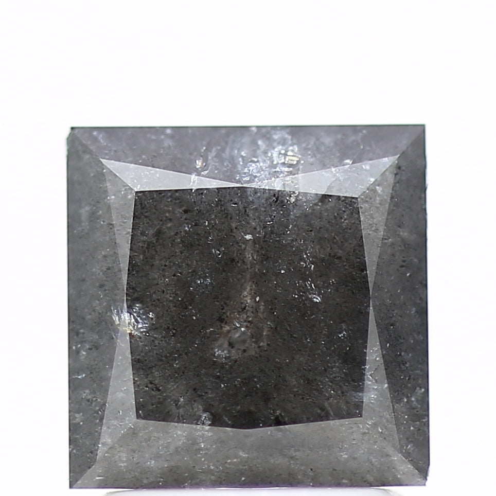 1.80 Carat 6.70 MM Natural Gray Princess Salt and Pepper Diamond - Blackdiamond