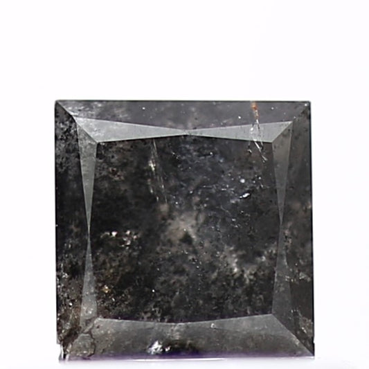 0.41 tcw 4.1 MM Natural Fancy Gray Black Princess Salt Pepper Diamond
