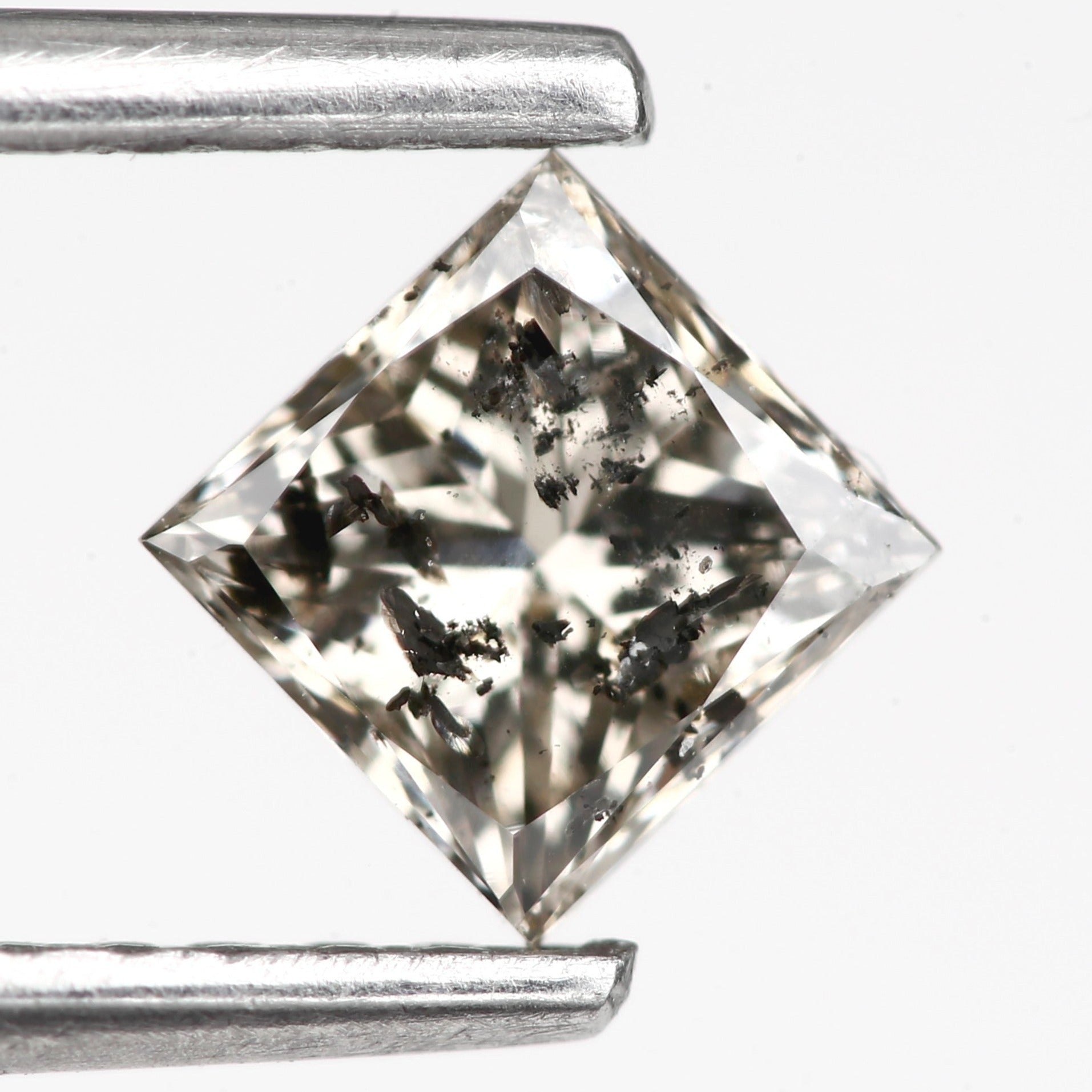 princess cut salt and pepper diamond