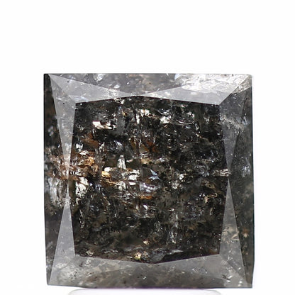 3.54 Carat 7.80 MM Natural Princess Salt and Pepper Diamond - Blackdiamond