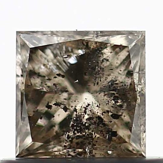 0.50 Carat 4.2 MM Natural champagne Princess Cut Salt and Pepper Diamond - Blackdiamond