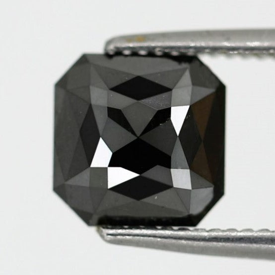 1.71 Carat Treated Black Natural Loose Asscher Cut Best Quality Diamond Perfect For Making Modern Design Diamond Ring - Blackdiamond