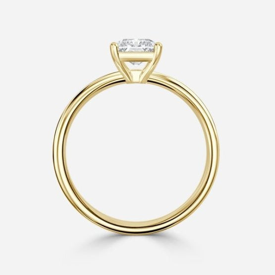 Deltic Radiant Solitaire Engagement Ring 14K / 18K Solid Gold
