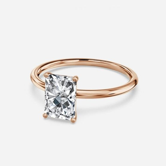 Bdaya Radiant Solitaire Engagement Ring 14K / 18K Solid Gold
