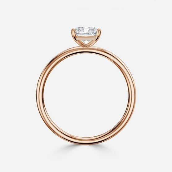 Bdaya Radiant Solitaire Engagement Ring 14K / 18K Solid Gold