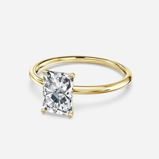 Bdaya Radiant Solitaire Engagement Ring 14K / 18K Solid Gold